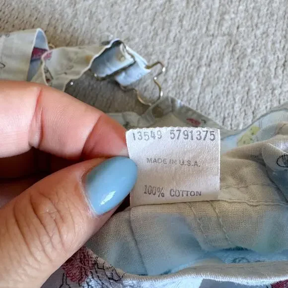 Vintage OshKosh B'Gosh Blue Thumbprint Character Vestbak Short Overalls Size 2 - Picture 8 of 10